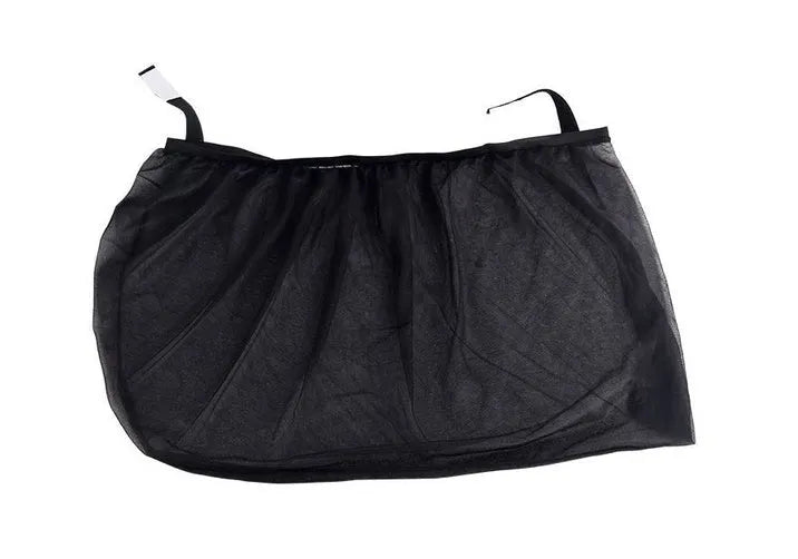 Pair of black polyester mesh car side sunshades – L 75x45cm and XL 80x50cm fit rear windows