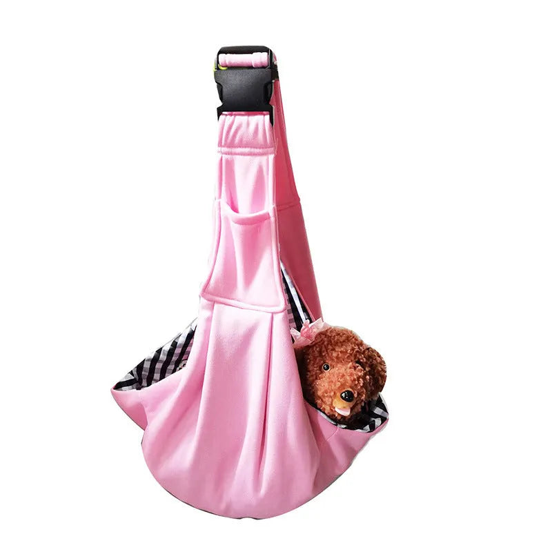 Adjustable shoulder strap dog pet bag in soft polyester material for dogs under 7.5kg