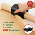 Plastic paper cutter for rolled scrolls in black, red, or green, sold as single or two pack.