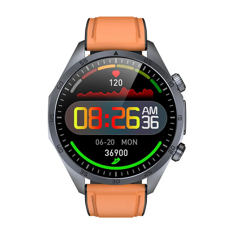 Smart watch with heart rate and body temperature monitoring, silicone wristband, touch button