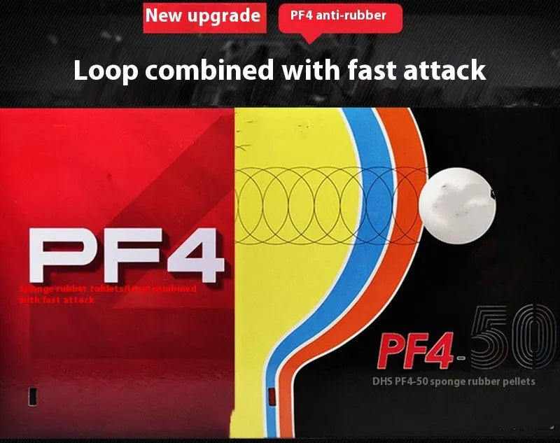 Fast Attack Sticky Classic-50 PF4-50 table tennis racket in red and black, showing anti-rubber surface.