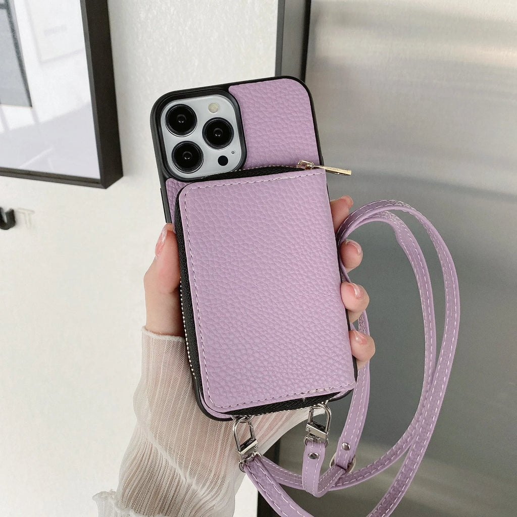 Litchi pattern textured protective case for iPhone, shown in multiple colour options.