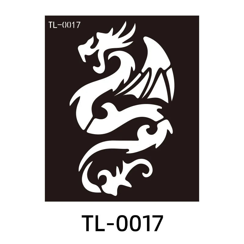 85 x 100mm hollow tattoo sticker, printed geometric decoration, single piece pack