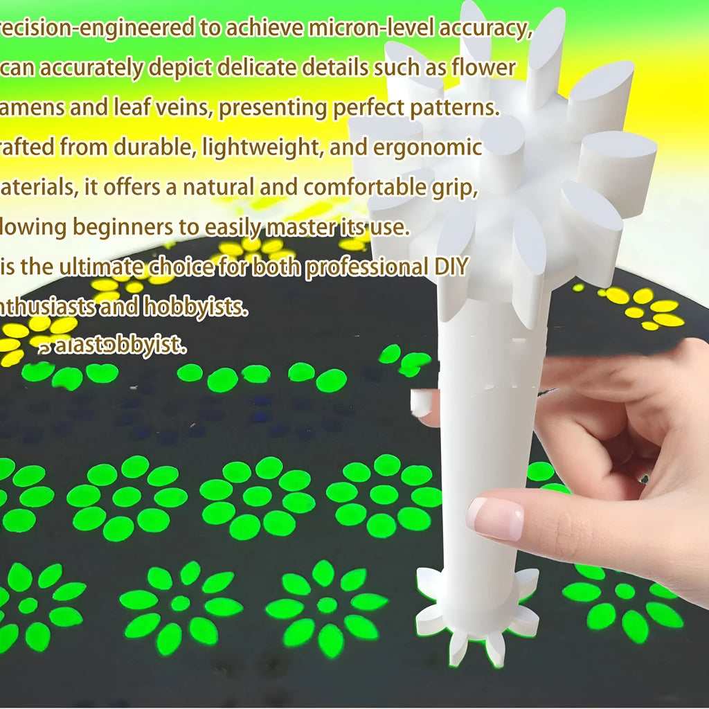 Embossed spot drill brush household five-piece set with sticker material and pivot drill tool pen