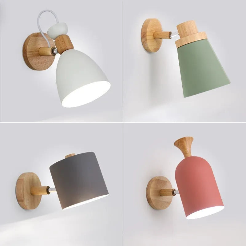 5W modern simplicity alloy wall lamp in gray finish for bedroom or aisle with tricolor light option