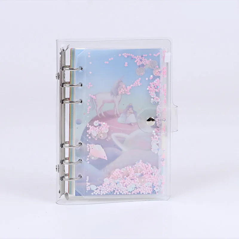 PVC metal binder shell in Alice Castle colour with loose leaf binding and pull side pocket