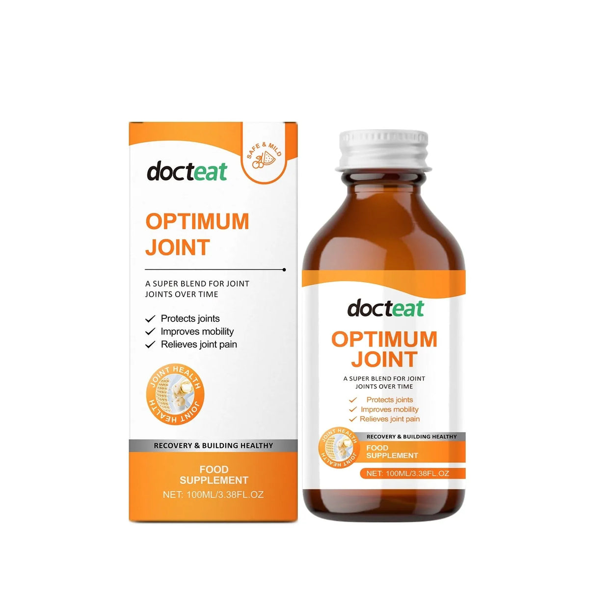 Joint and bone health supplement with mint extract and vitamin B1, 4.6x4.6x9.8cm, single unit