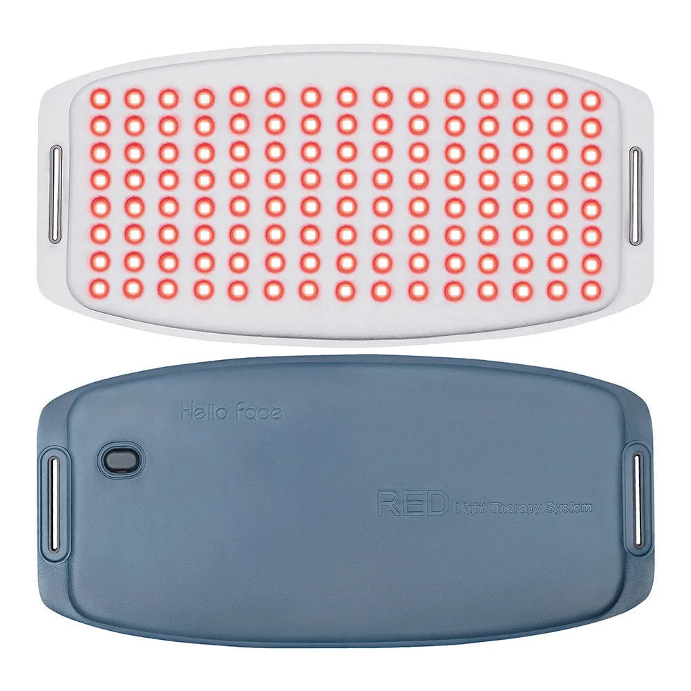 Red light home heating waist supporter with leather and Ice Silk material in gray, including remote control