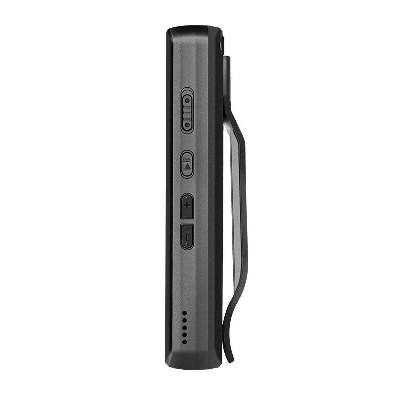 DSJ-S11 black body worn camera showing front lens, display screen, and magnetic mount on a uniform.