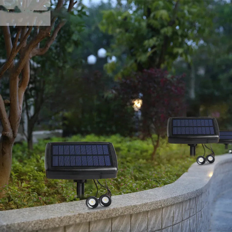 Solar flower pot LED lawn light with IPX4 waterproof rating, 0.2W, warm or white light, placed in garden