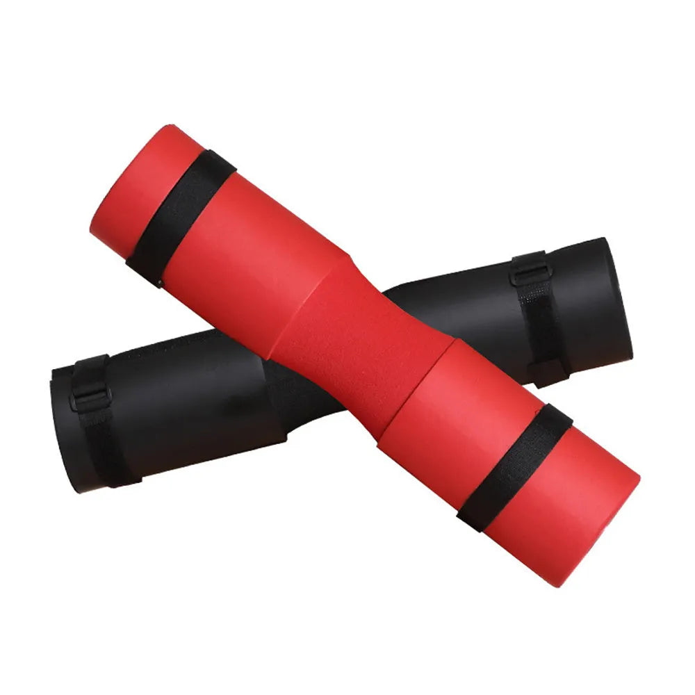 Red foam barbell pad cover squat pad with two straps 45 cm length high density sponge