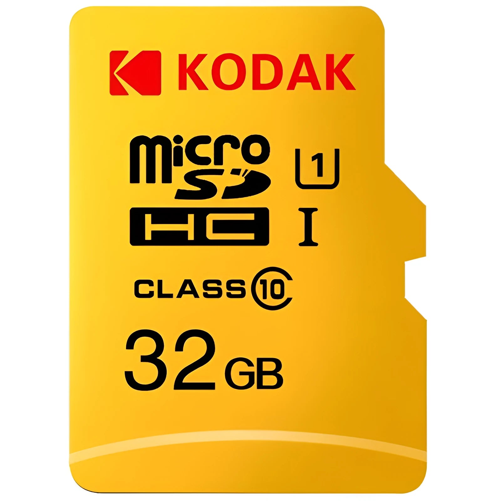 Yellow Class 10 micro SD memory card for dash cam and tablet storage expansion