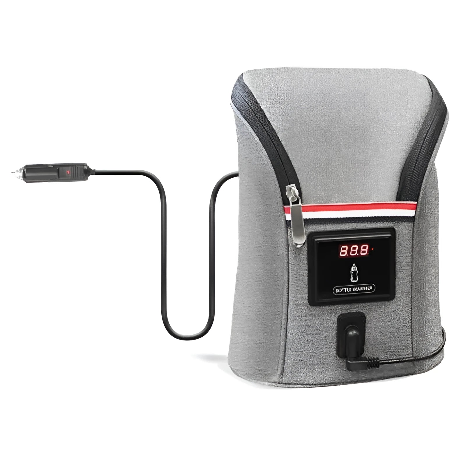 USB milk water warmer in grey with compact portable design for baby bottles