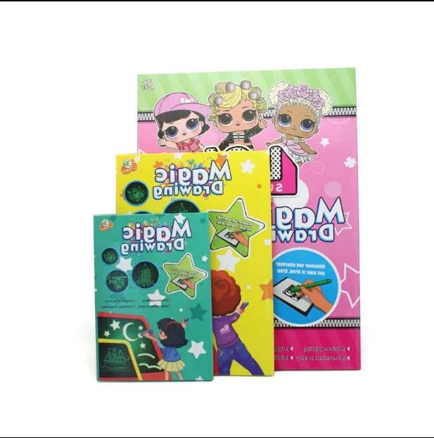 3D fluorescent board in A3 A4 A5 plastic sizes with colour box and pen options