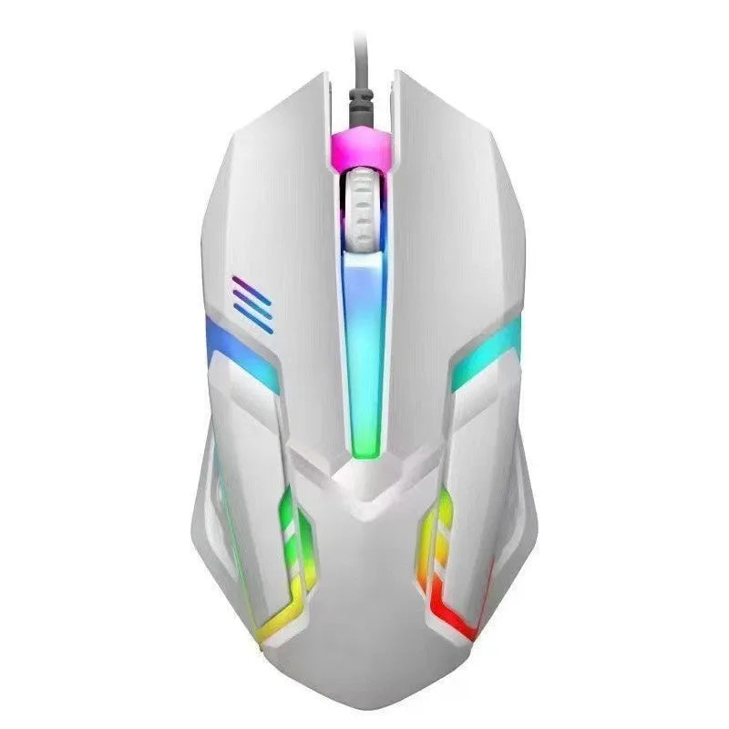 Wired luminous e-sports office computer mouse with 1.35m USB cable in black