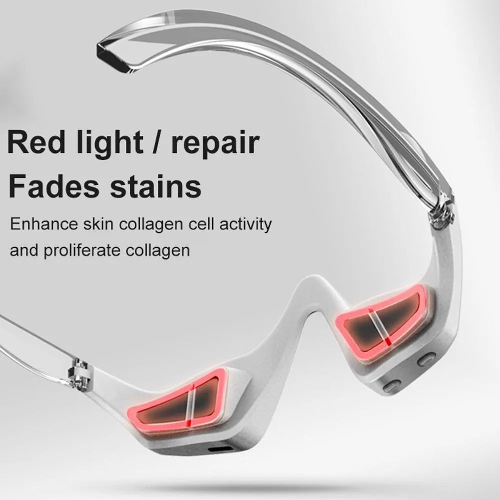 3D eye beauty instrument micro-current pulse massager in pink or white with glasses-like design