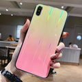 Gradient starry sky glass phone case back cover for Huawei Mate20Pro on a clean surface