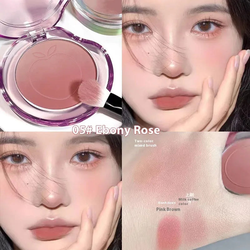 Bubble gradient powder blush compact in ebony rose with pseudo plain finish for dry skin