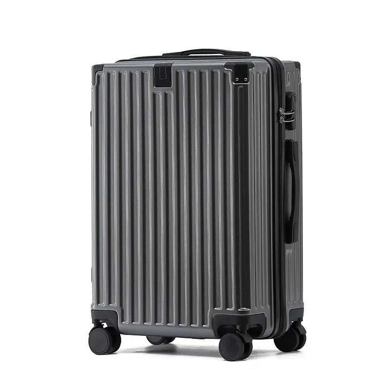 Aluminium frame trolley suitcase in avocado green with multi-functional pockets and USB port.