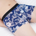 Men's plus size ice silk boxer shorts with mid waist design and belly support feature