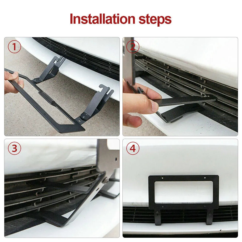 American-style license plate bracket in brushed aluminium alloy for Tesla Model 3 and Model Y