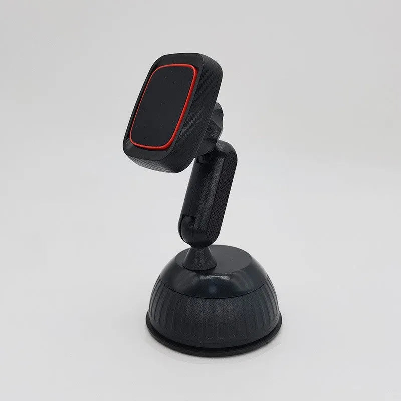 Black universal car phone holder mounted on vehicle air vent with adjustable clamp and 360-degree rotation mechanism
