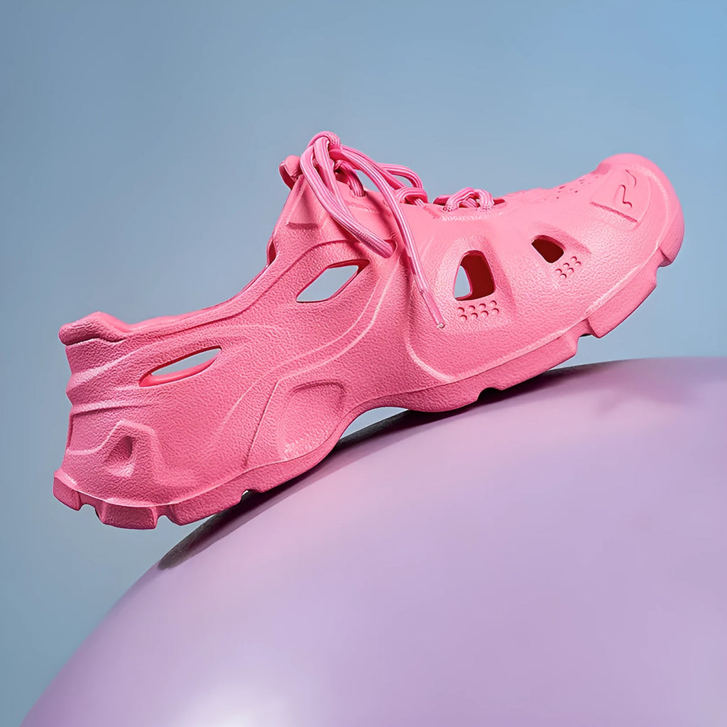 EVA sandals in fluorescent green with thick elastic sole for beach and indoor outdoor wear