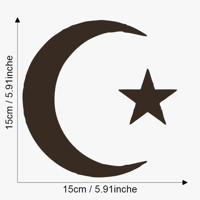 Star and moon sticker 15x15cm black or white for electric motorcycle notebook car