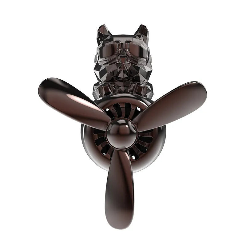 Car air vent aromatherapy with electroplated pit bull shape in black finish