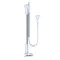Lazy phone holder in black or white with aluminium alloy clamp 64-90mm and 90mm base clip for table or bed head