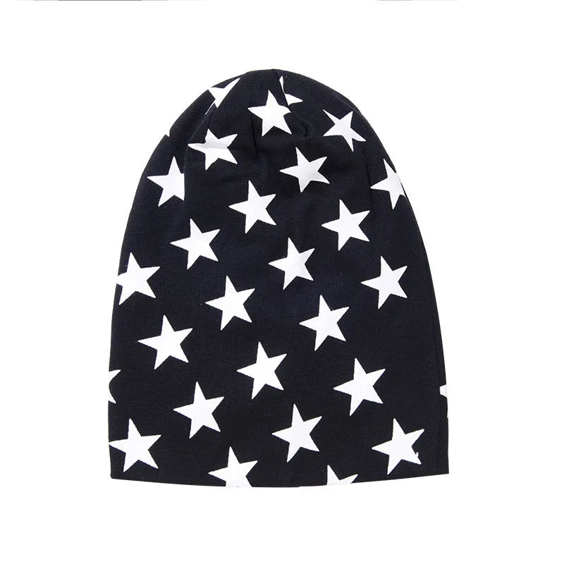 Little star pattern cotton infant hexagonal cap in blue, breathable winter hat for baby