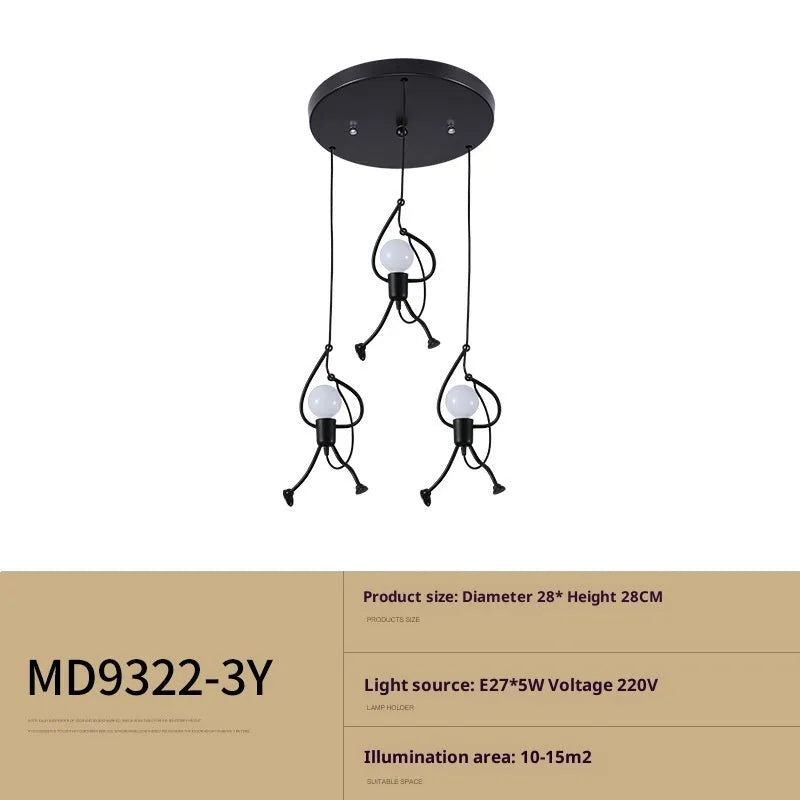 Small iron chandelier with modern simplicity design for restaurant cafe and clothing store decoration
