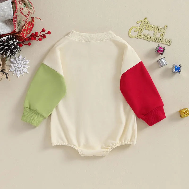Apricot cotton loose crawling baby romper with butt wrap, long sleeves and hidden hook, 60-90cm