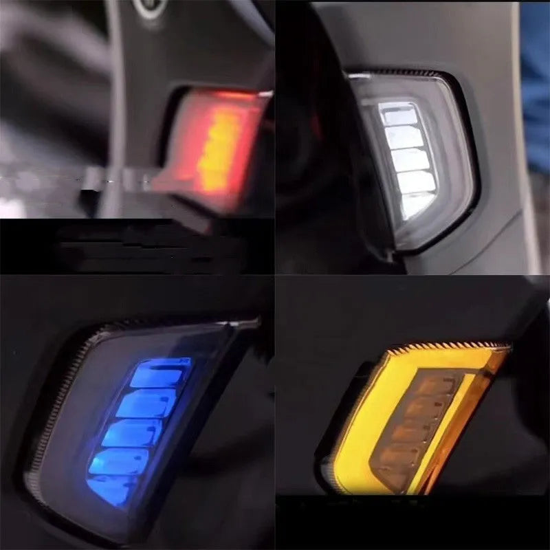 Pair of LED turn signal steering lights mounted on a Yamaha NMAX155 motorcycle handlebar, showing White/Yellow colour option.