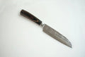 7Cr17 stainless steel kitchen knife with laser Damascus pattern on blade and colour steel handle.