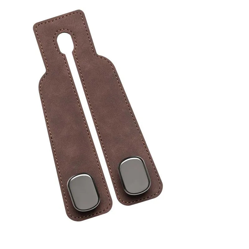 Multifunctional suede car seat back double hook in black with two hanging points for bags and accessories