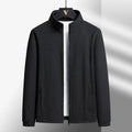 Men's grey Berber fleece coat with stand-up collar and zip pockets
