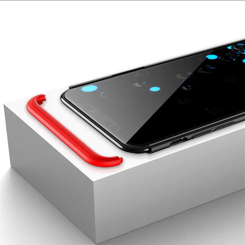 Three-section PC back cover for Apple iPhone 11 in black, blue, gold, pink, and red solid colours