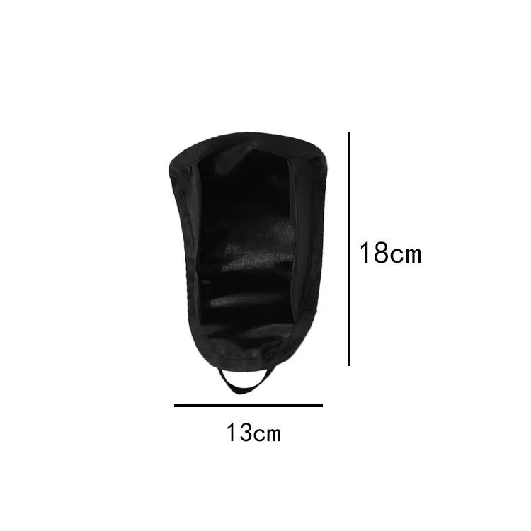 Black car phone holder sunshade shield with ribbon side block attached to vehicle air outlet