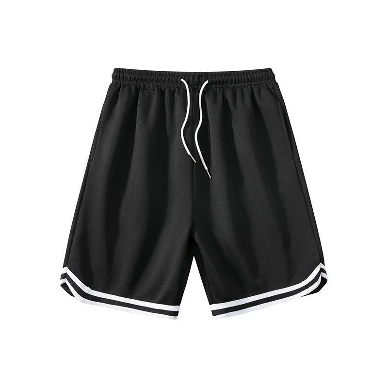 Men's loose fit sports shorts in polyester fabric shown in multiple colour options.