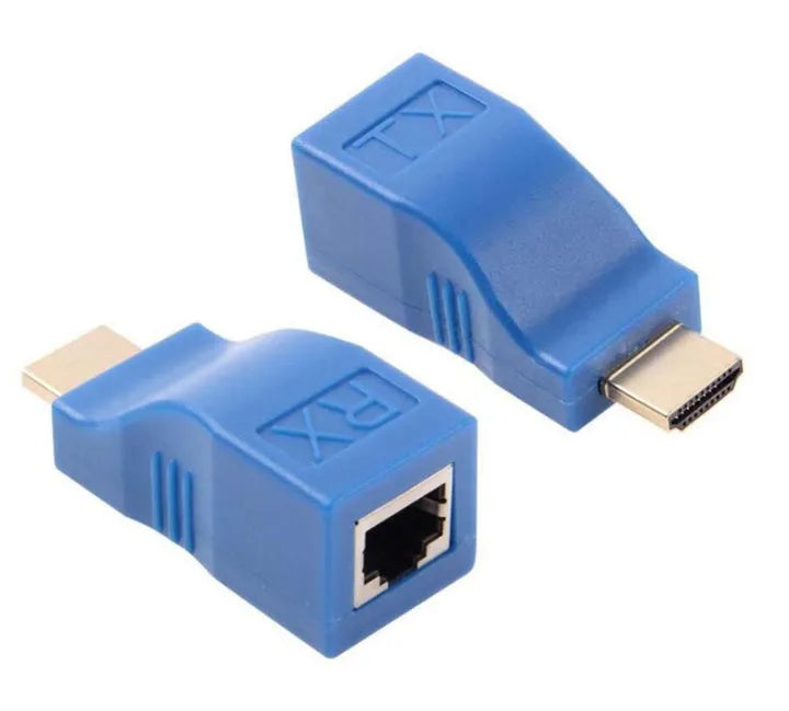 HDMI extender transmitter and receiver for 1080P signals over CAT-5e/6 cable up to 30 metres
