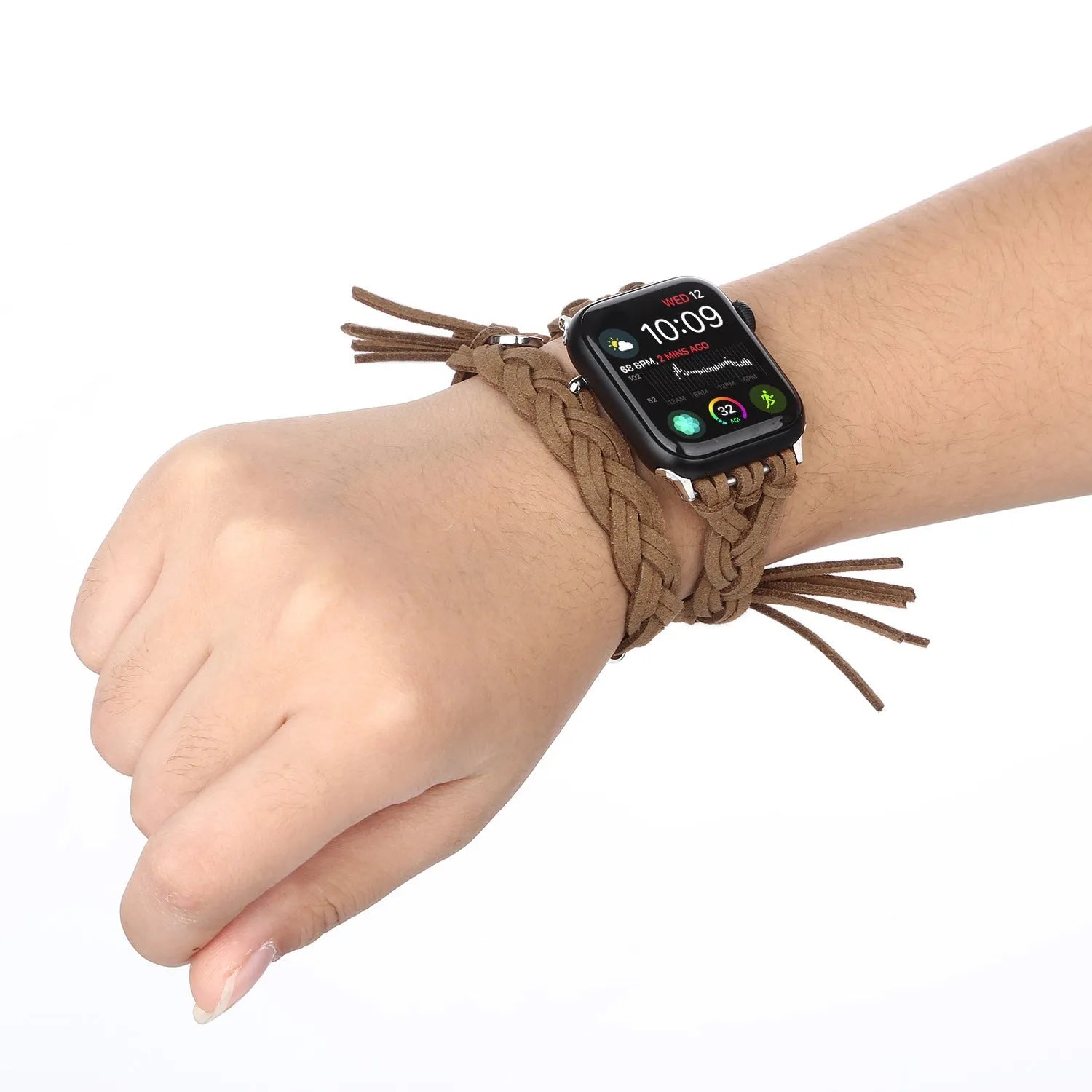 Genuine leather cord braided smart watch strap for iWatch in six colours
