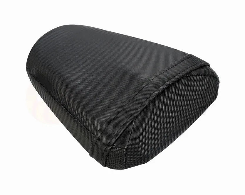 Suzuki GSXR1000 motorcycle with black PU leather seat covers fitted on front and rear.