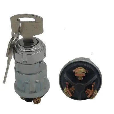 Copper automotive ignition switch and lock with key for truck and forklift repair.