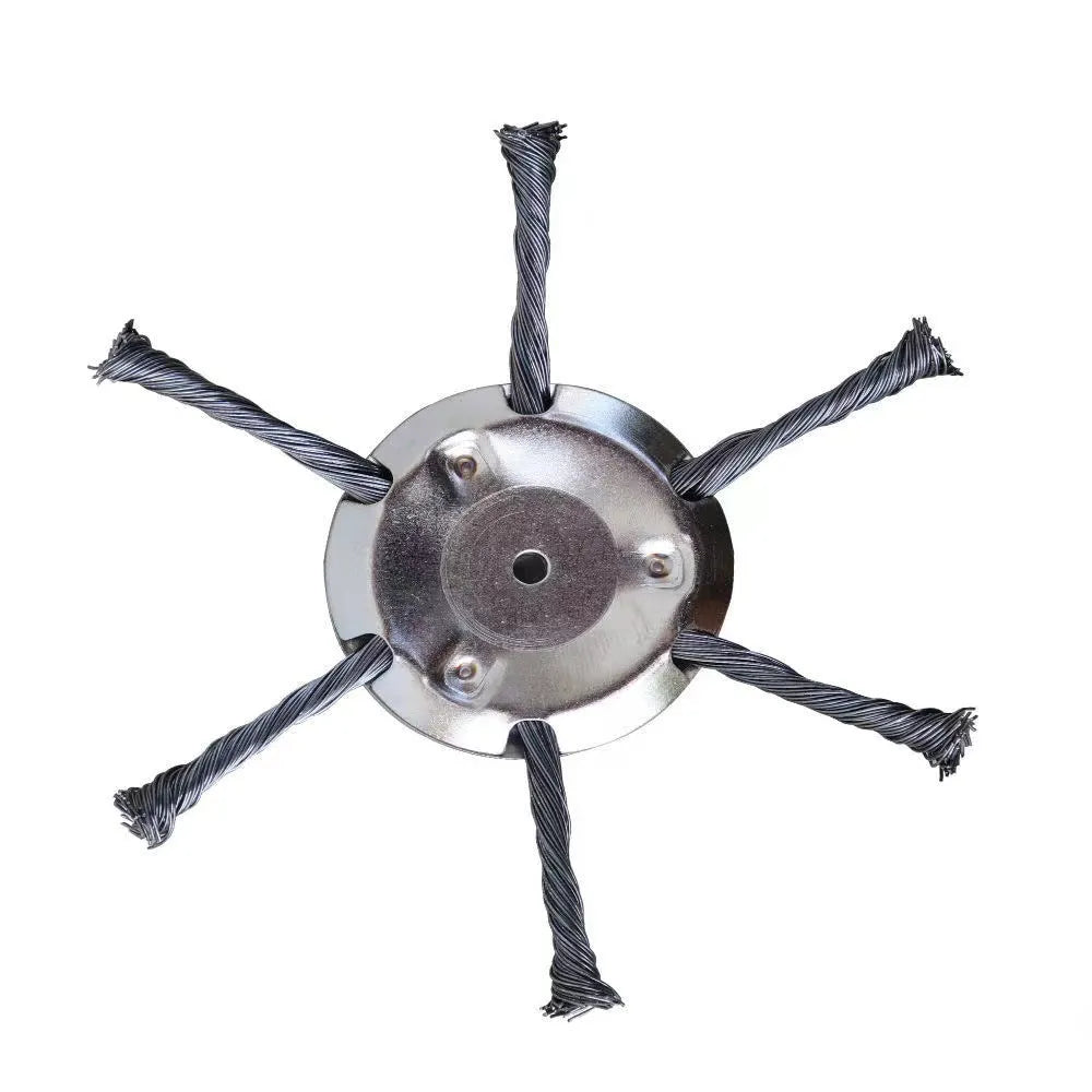 Stainless steel replacement wire head for lithium battery grass strimmer, showing knife blades and anti-falling design.