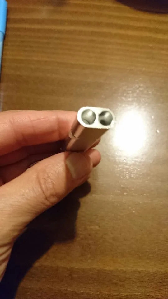 Double hole aluminium alloy whistle in silver and gold colours for outdoor survival signalling
