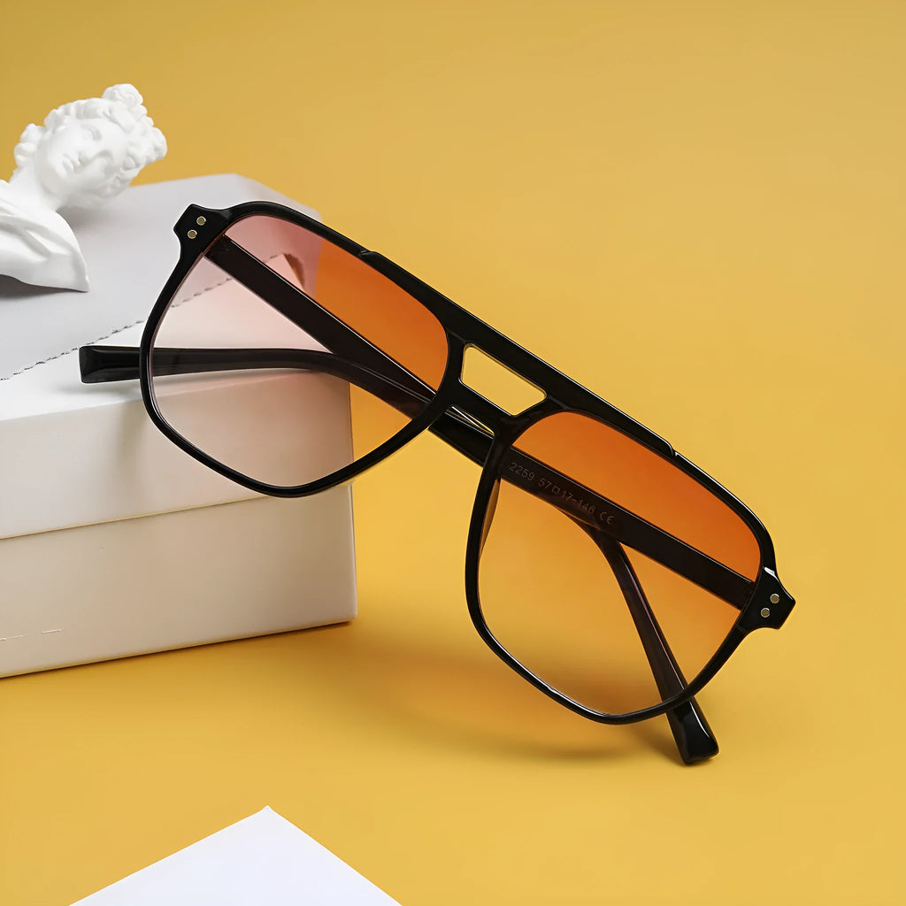Square double beam sunglasses for women with UV400 protection in six colour variations