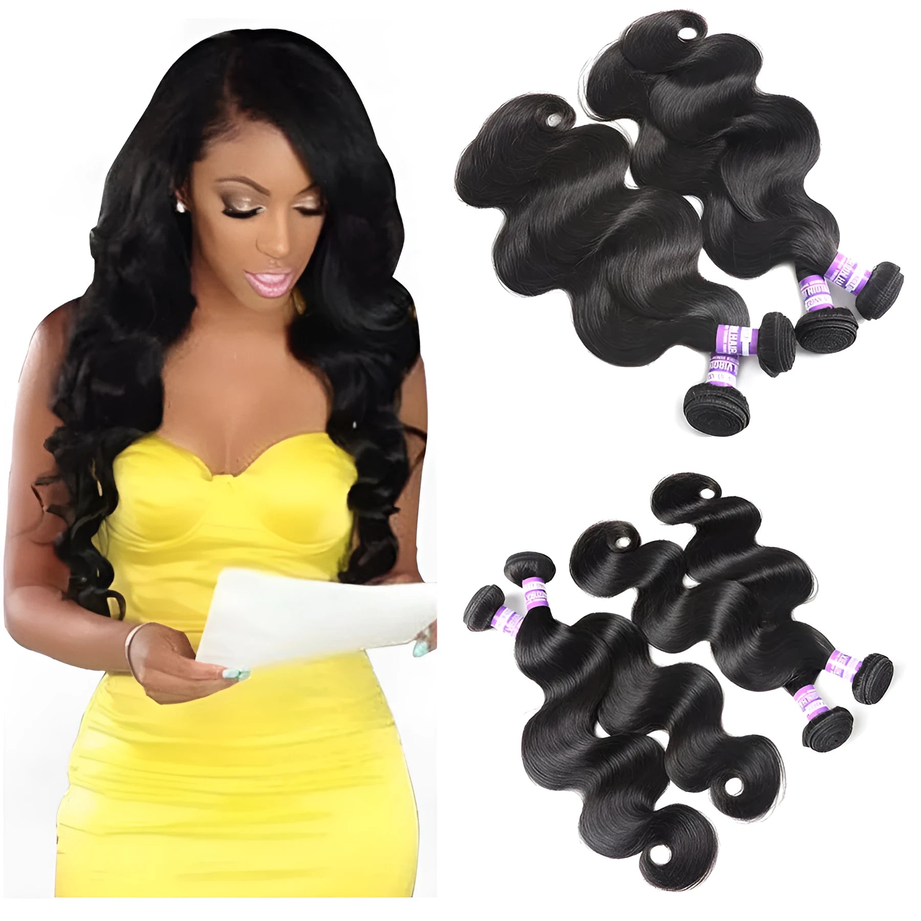 Real hair straight hair piece full size black multiple model options 8 to 28