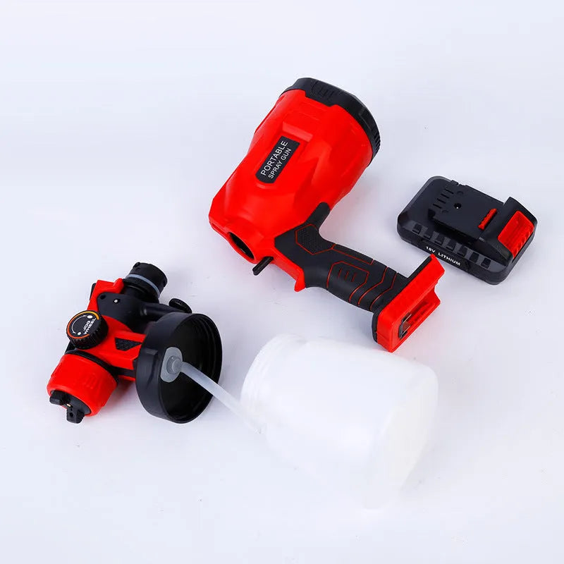 Blue cordless paint spraying machine with 550W motor and 800ml capacity watering can