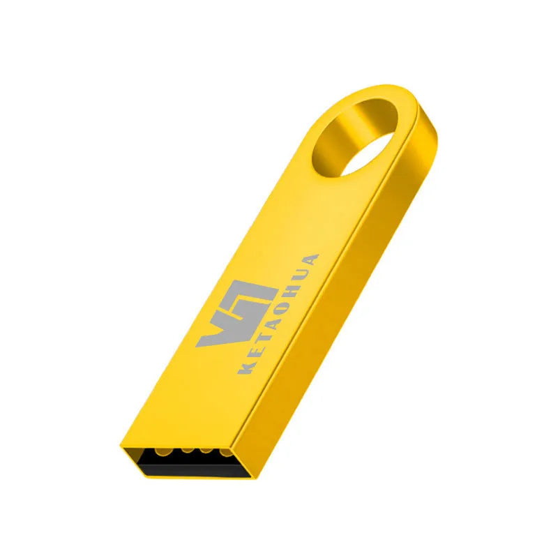 Metal USB car flash drive in black colour showing compact design with USB 2.0 connector
